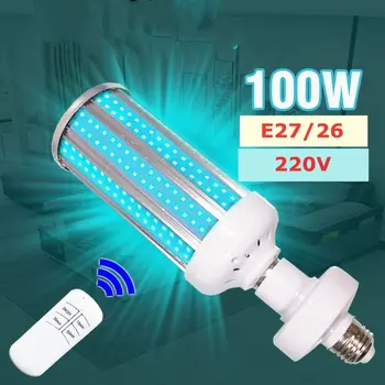 

100W UVC LED Bulb UV LED Lamp Desinfection Light E27 LED Corn Bulb Ultraviolet Light Remote Control Timing Sterilization Lamp