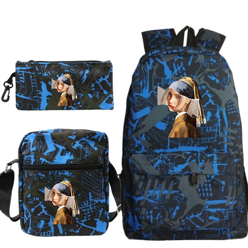 Новинка Billie Eilish Mochilas, школьные сумки для мальчиков и девочек, рюкзак для путешествий, Bolsa Escolar, сумка через плечо, сумки для ручек, сумка для ноутбука