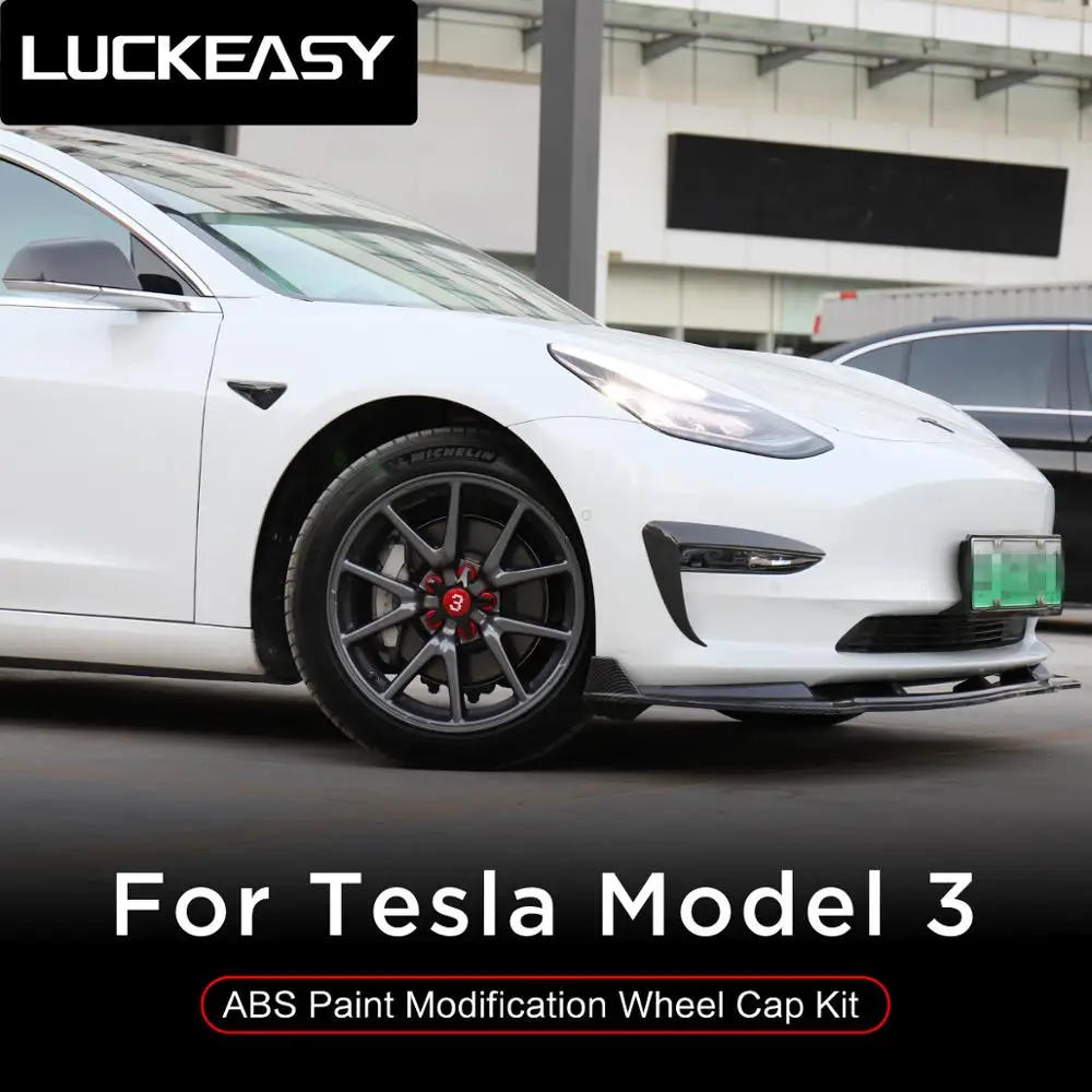 LUCKEASY краска модификация колпачок колеса комплект для Tesla модель 3 автомобиля 20 дюймов колеса Marvel цвет соответствия Железный человек колпачок колеса 4 шт./se