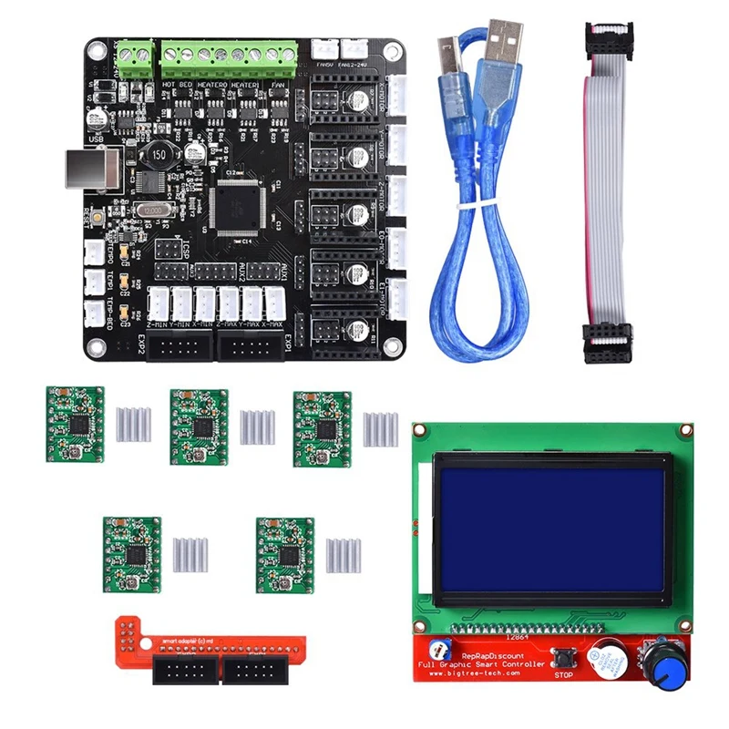 

Kfb3.0 3D Control Board +Lcd 12864 Module Display Monitor Motherboard + A4988 Stepstick Stepper Motor Driver Module For Reprap