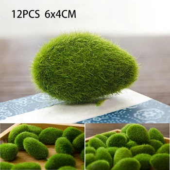 

30pcs Artificial Moss Stones Grass Green Plant Home Garden Decor Landscape Artificial Moss Rocks Decorative