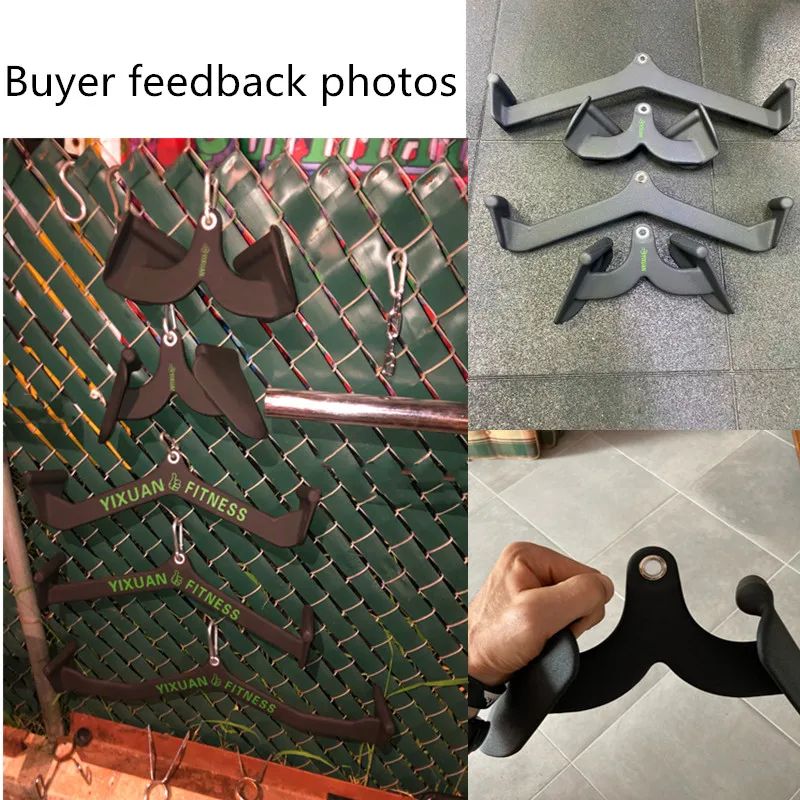 1 Set Fitness Pully Cable Machine Attachment T-Bar Biceps Blaster Handle Gym Lat Pull Down Rowing Machine Bar Grips Accessories