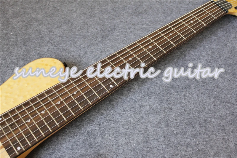 Custom Shop 7 струны электрогитары Гитара птица клен отделка Fodera шеи через гитары бас