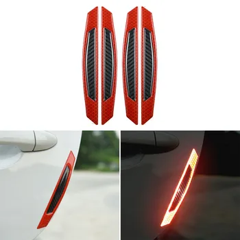 

4Pcs Car Door Reflective Strip Sticker Scratches Anti-collision Door Warning Reflector Luminous Car Body Reflective Stickers