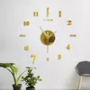 Frameless Diy Wall Mute Clock 3d Mirror Sticker Home Decor Wall Mute Clock 12-hour Display Wall Clock With Time Mark 50x50cm 2