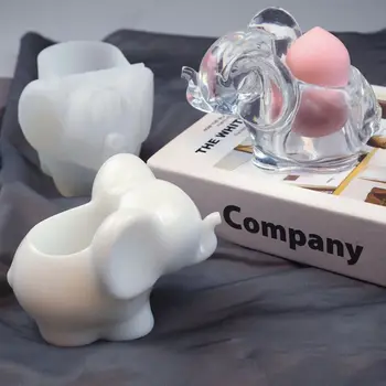 

3Pcs Conch Elephant Shape Beauty Blender Rack Mold Kit Silicone Resin Mold Makp Up Egg Stand Epoxy Resin Mould Art Tools
