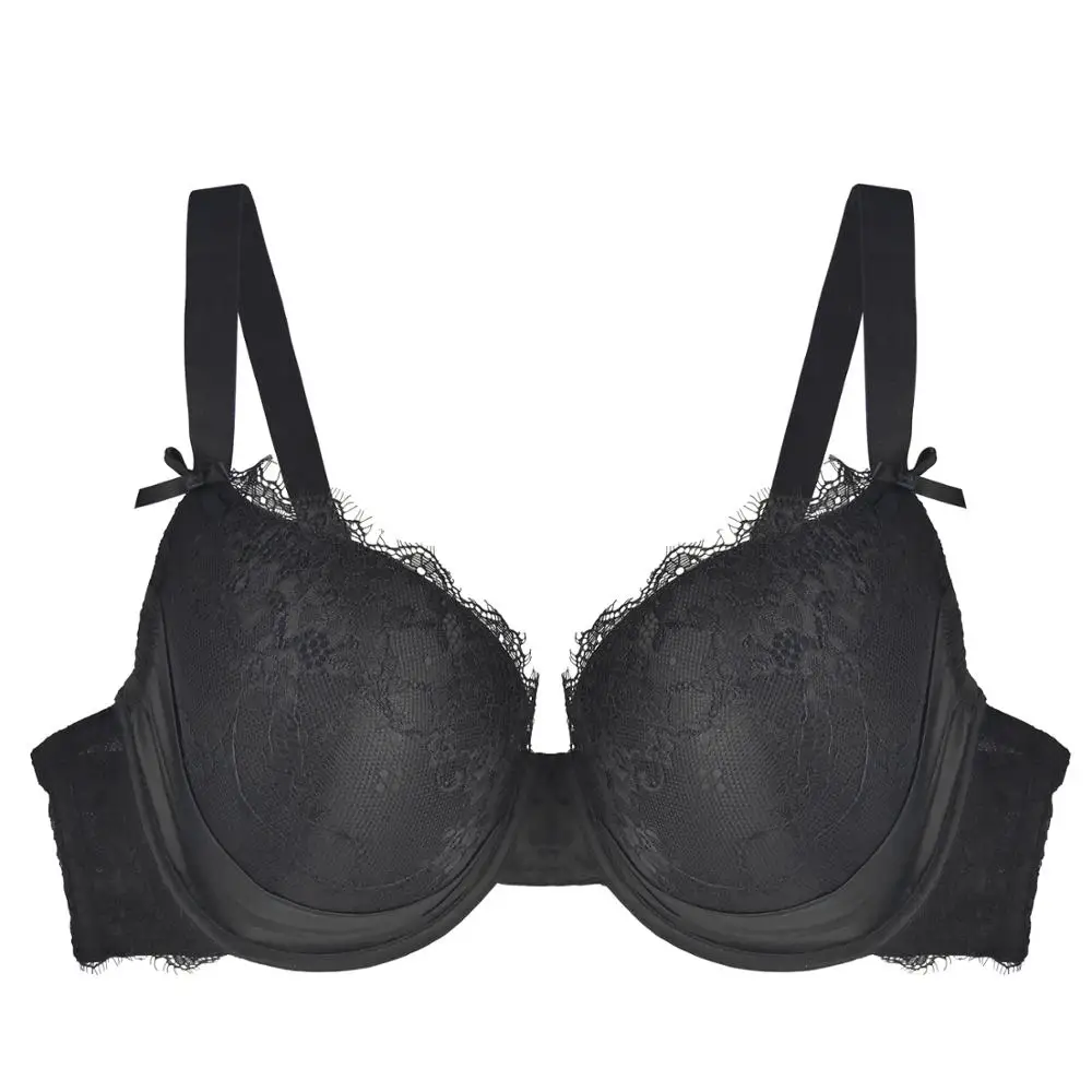 

1681Solid Color Black Push Up Lingerie Sexy Lace Bra Adjustable Shoulder Strap Underwear 30-32-34-36-38-40-42-46