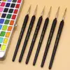 SeamiArt 6Pcs Fine Hook Line Pen Different Size 000 00 0 1 2 3 Paint Brush Artist Gouche Watercolor Acrylic Painting Supplies 6