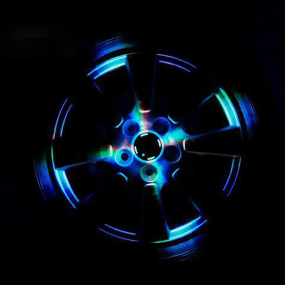 Car Wheel LED Lamp Waterproof Solar Colorful Tire Light Automobile