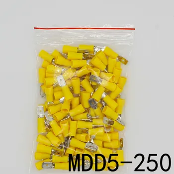 

MDD5-250 MDD5.5-250 male Insulated Spade 100PCS/Pack Quick Connector Terminals Crimp Terminal AWG MDD