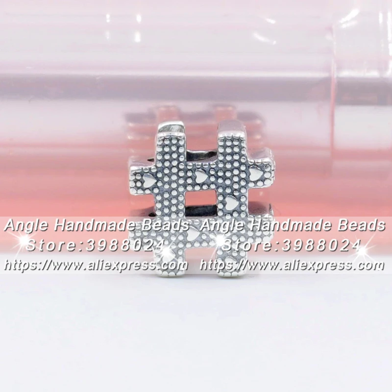 

2019 Pre-Autumn Collection 925 Sterling Silver Hashtag Symbol Charm Fits All European DIY Bracelets Necklaces