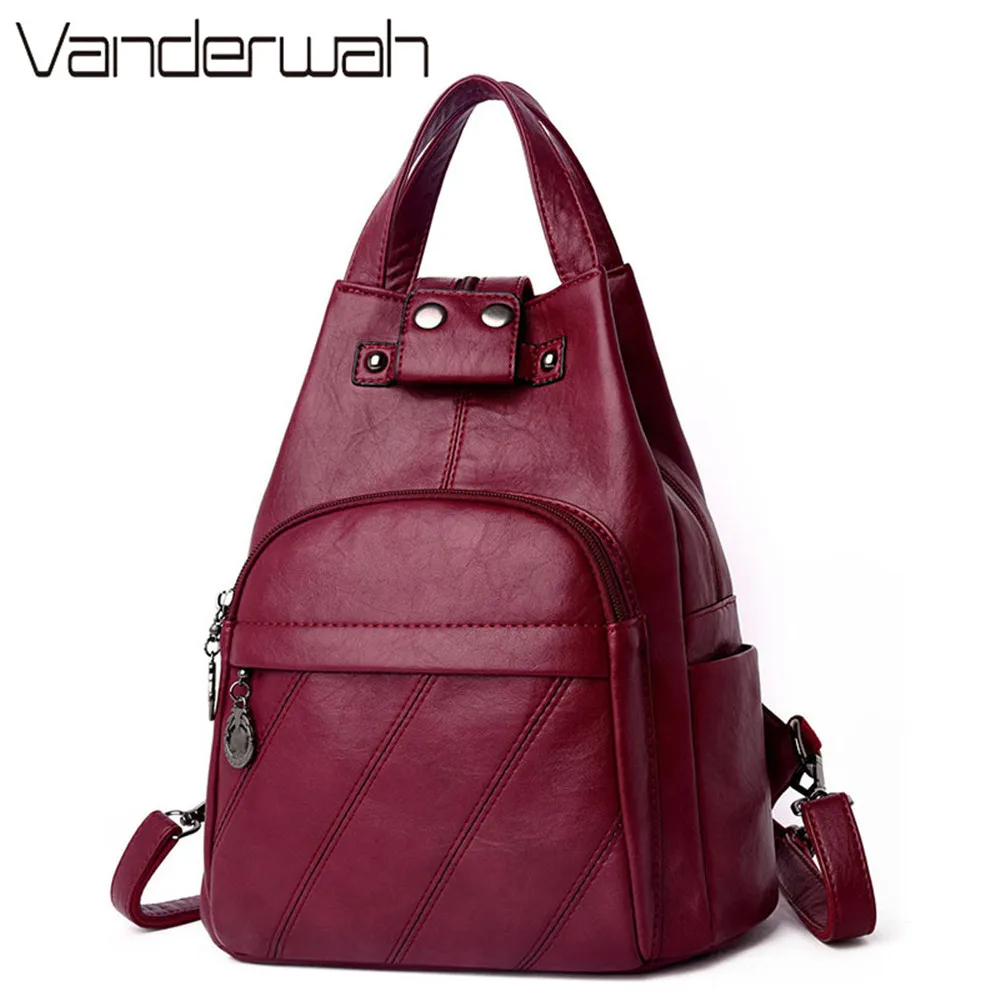 Cena 2019 skóra kobiet z zabezpieczeniem przeciw kradzieży plecak kobiet panie podróży plecak klasyczne Sac a Dos szkolne torby na ramię dla nastoletnich dziewcząt