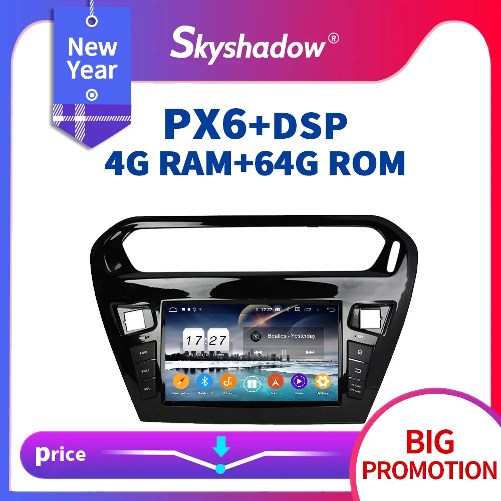 PX6 DSP Android 9 0 4G + 64G Автомобильный dvd-плеер GPS карта RDS Авто радио wifi Bluetooth 5 для CITROEN Elysee