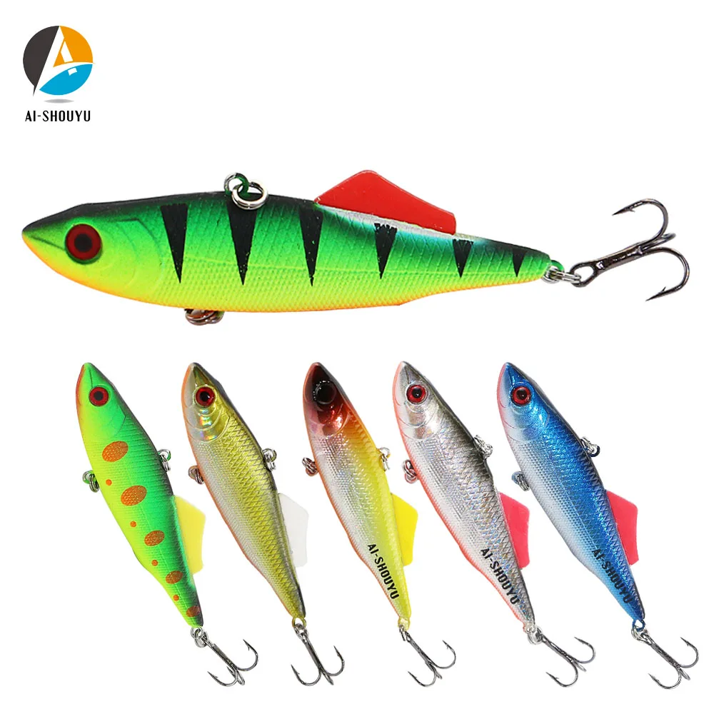 

AI-SHOUYU New Vibration 65mm/13.5g Hard Fishing Lure Artificial Vibration Bait Winter Ice Salt Fishing Tackle