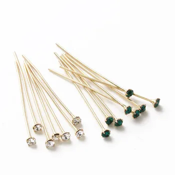 

10PCS 18K Gold Plated Crystal T-shaped Pin DIY Handmade Earrings charms Jewelry Making Findings Basic Materials