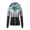 Patchwork Hoodies Women Hooded Polyester Zipper Pocket Coat Casual Drawstring Sweatshirts Female Sports Outwear ► Photo 2/6