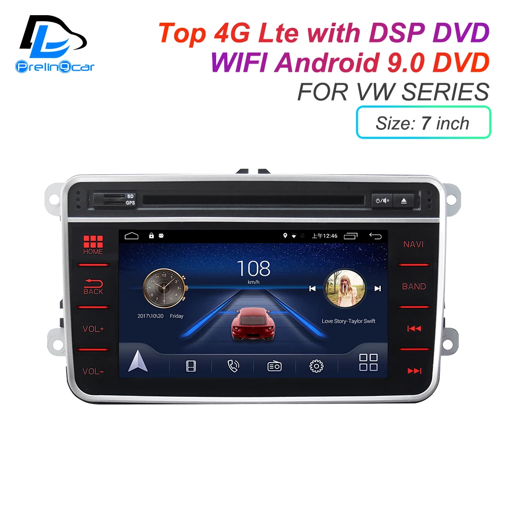 Автомагнитола 2 DIN IPS-экран DSP Android 9 0 4g Lte для Volkswagen Passat B6 B7 bora GPS DVD-плеер стерео