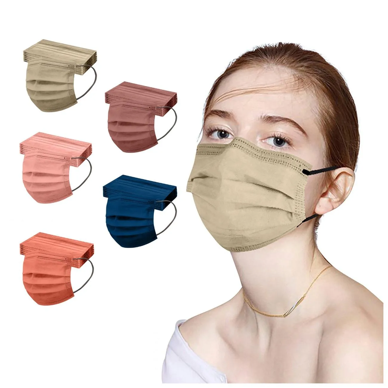 

New 3-layer 10-500PCS Anti-Dust Disposable mascarillas quirurgicas homologadas Non Woven Black Masks Black Ear Loop Face Mask