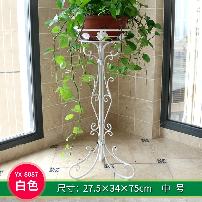 Одиночный Тип Посадки Железный Искусство Европейский стиль indoorshelts хлорофитум Botany рама Горшечное растение рама - Color: Mediumwhite