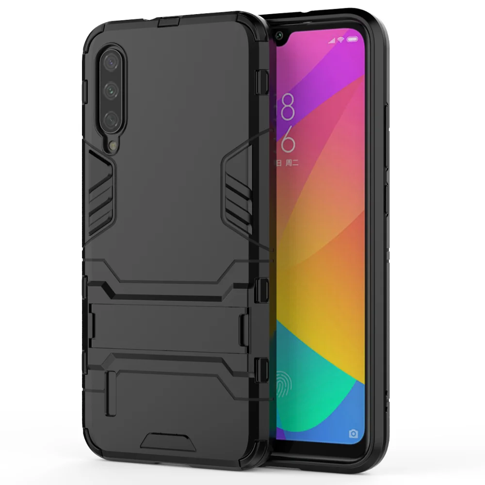 black Для Xiaomi mi CC9e mi cc9e mi cc9e чехол задняя крышка Подставка Броня противоударный чехол для Xiao mi cc9e чехол - Цвет: black