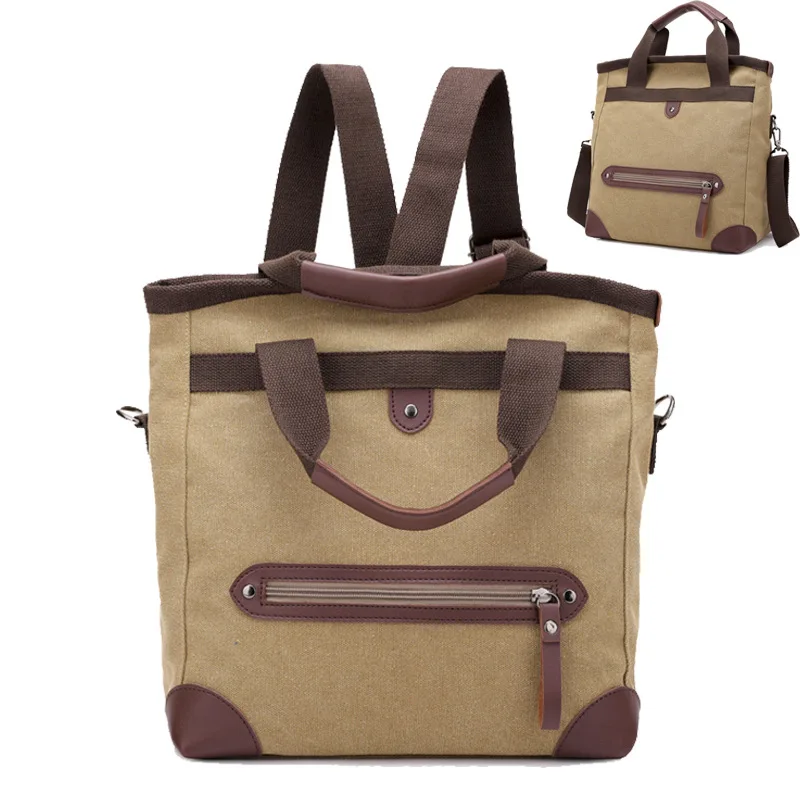 

2019 New Style Men's Canvas Shoulder Bag Retro Large Capacity Handbag Travel Multi-Purpose