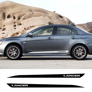 

2Pcs Car Side Stripes Stickers For Mitsubishi Lancer DIY Auto Vinyl Film Decals Sports Styling Decoration Car Tuning Accessories