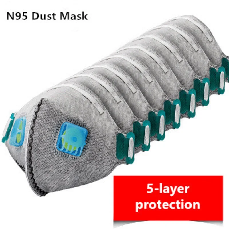 

N95 Disposable Dust Mouth Mask for face Safety Particulate Respirator Mask Double Valves Industrial Dust Protection