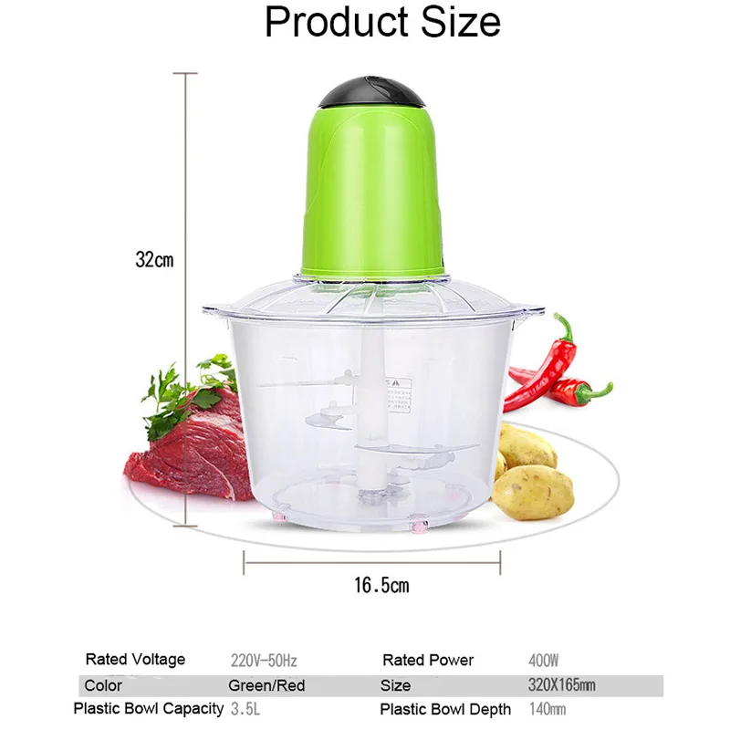 3.5L электрическая мясорубка для овощей, фруктов, блендер, измельчитель из нержавеющей стали, кухонный миксер, инструменты, электрический кухонный комбайн