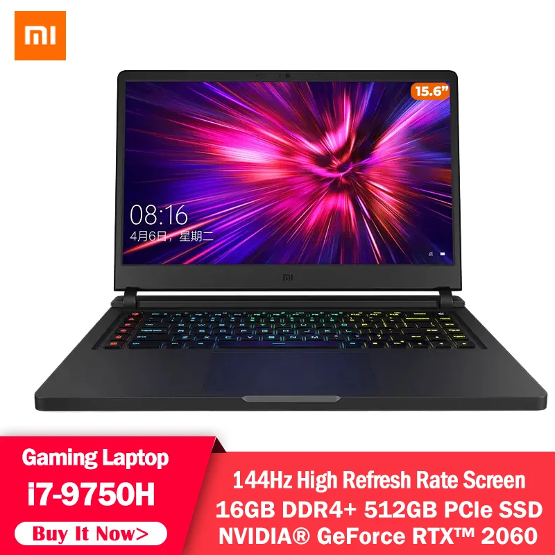 Оригинальный игровой ноутбук Xiaomi Mi 15 6 дюймов i7 9750H 16 Гб DDR4 RTX2060 512 ГБ SSD 144 Гц FHD экран