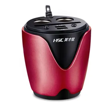 

12-24V 2.1/1A output 2 USB Car Charger Voltage Current Display Quick Charger Car Cup Holder Car Cigarette Lighter Socket Adapter