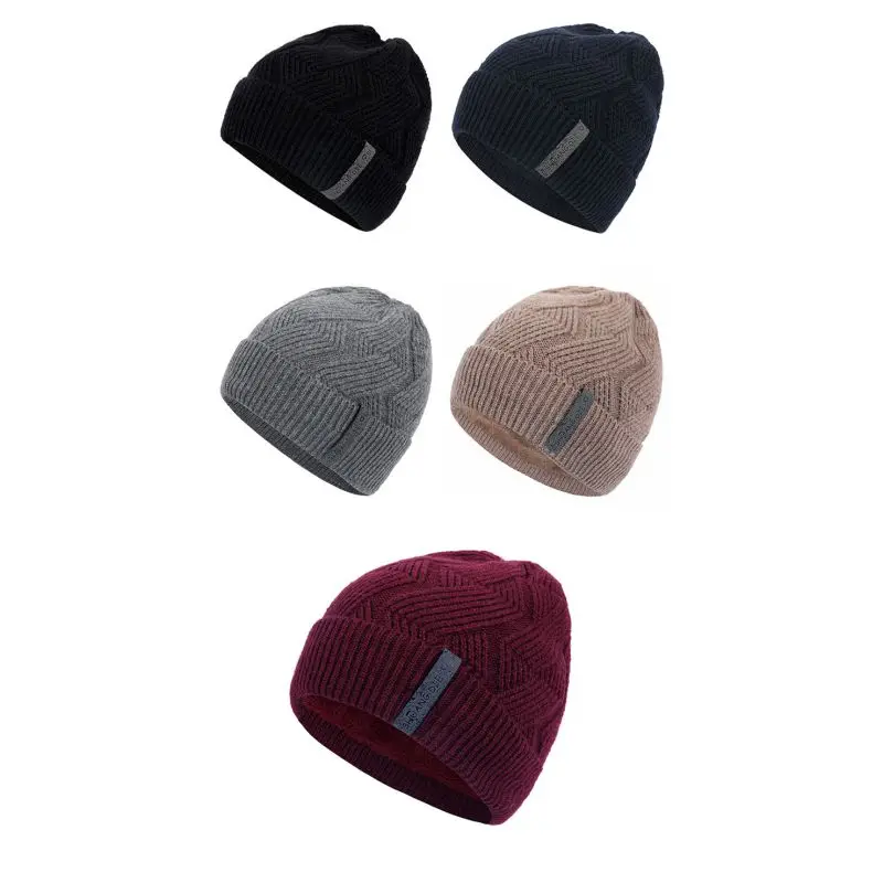 Women Winter Hat Knit Solid Color Warm Comfortable Slouchy Hats