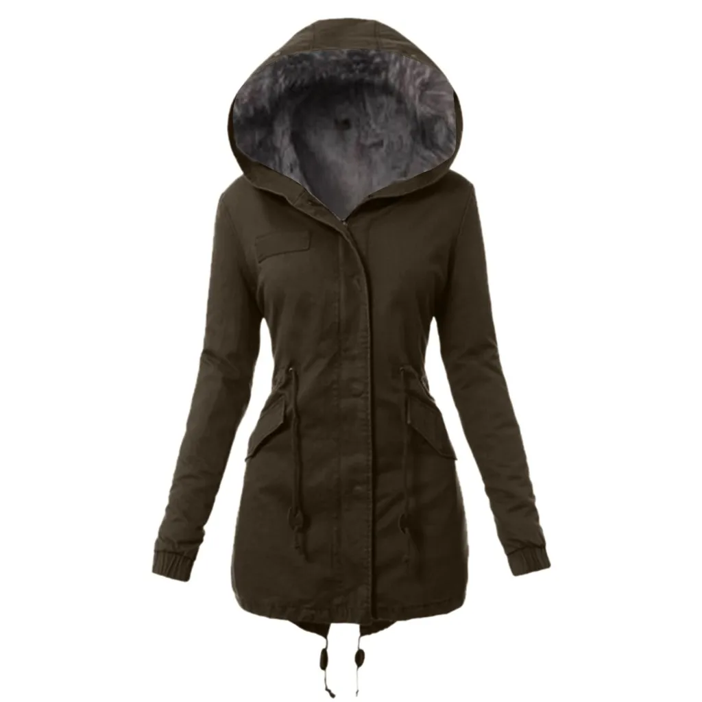 Горячее предложение, Новое Женское пальто с меховой подкладкой, женская зимняя теплая Толстая длинная куртка с капюшоном, пальто, пальто, chaquetas mujer# guahao