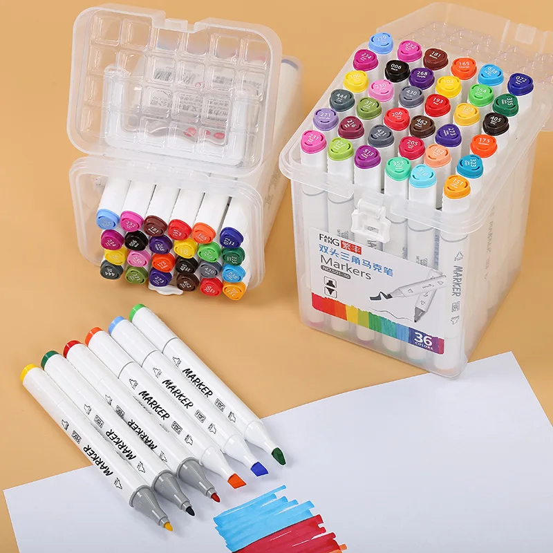 

New Style 12 Color 36 Color Marker Package Simple Color Marker School Gift Marking Pen Hand Boxed