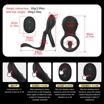 Wireless Male Vibrating Penis Rings Masturbator Clitoris Stimulation Vibrator Delay Ejaculation Cock Ring Sex Toy For Men Couple 5