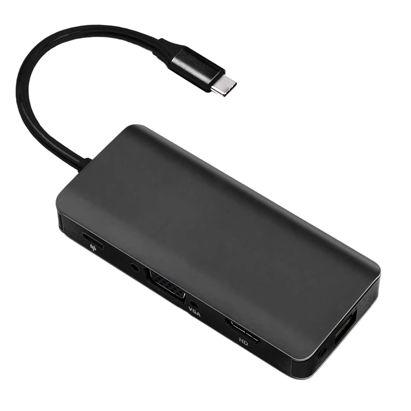 Док станция 9 в 1 USB C концентратор адаптер VGA HDMI сетевой порт o PD для ноутбука