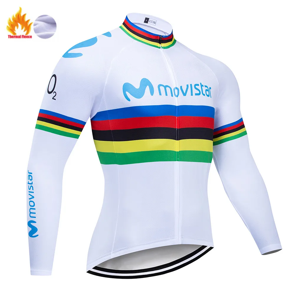 Movistar Pro Team зимний теплый флисовый длинный комплект одежды для мужчин, Велоспорт Джерси, нагрудник, велосипед, Ropa Ciclismo, велосипедная одежда