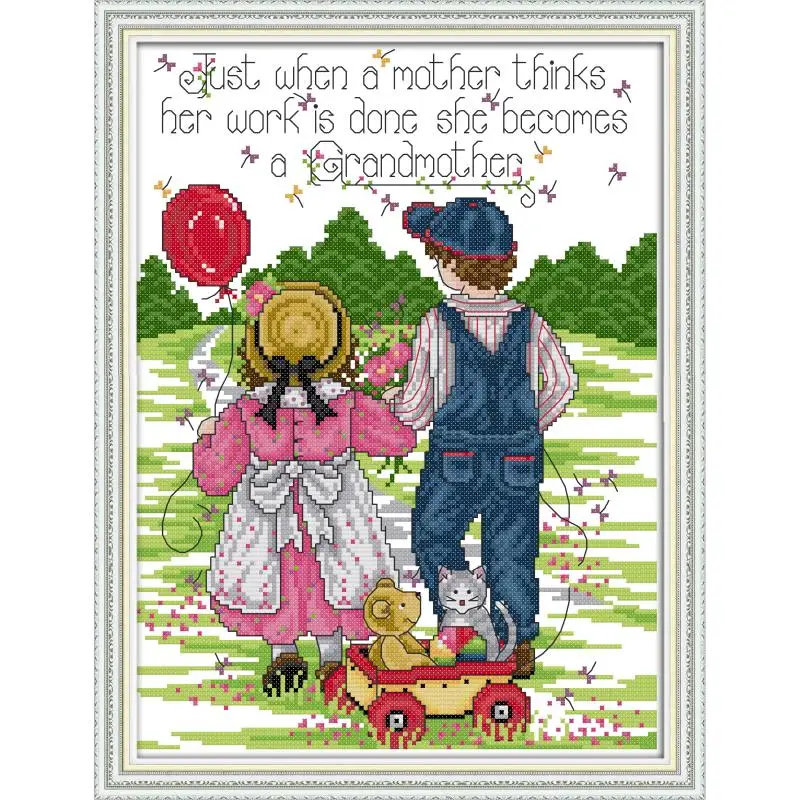Joy Sunday Patterns Counted Cross Stitch 11&amp14CT Set Wholesale Chinese Cross-stitch Embroidery Needlework-Innocence | Дом и сад