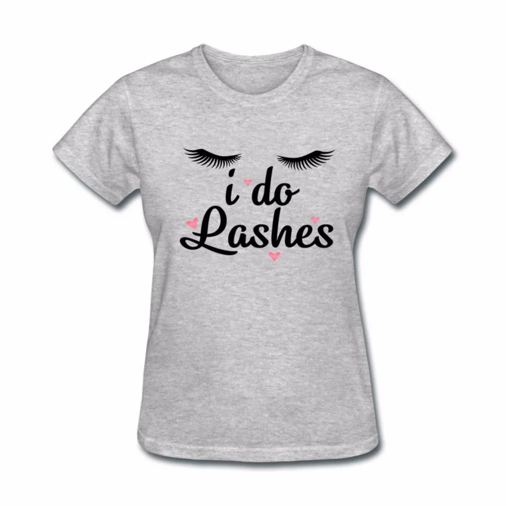 Прямая поставка красивая футболка женская с надписью I Do Lashes графическим