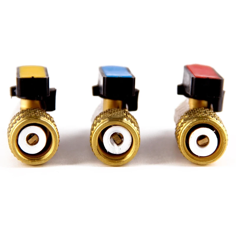 BMBY-3Pcs/лот Hvac инструменты измерительные приборы Новые 3 цвета R410A клапаны хладагента адаптер переменного тока зарядки шланги латунь прямые шаровые клапаны