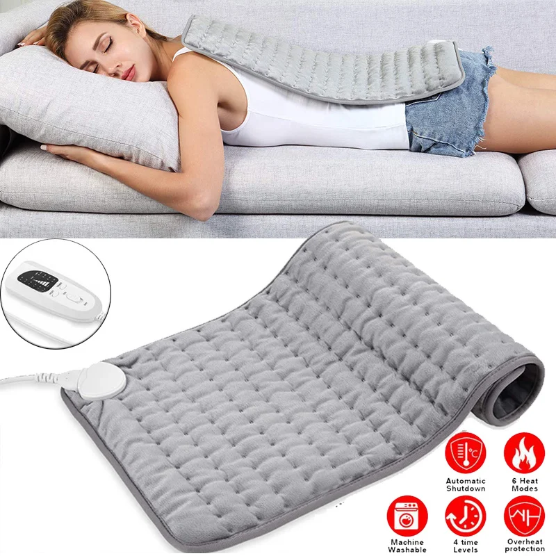 

New 6 Level Electrotherapy Heating Pad Blanket Neck Stomach Shoulder Back Pain Relief Warmth Wrap Temperature Heater
