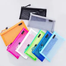 XRHYY 23.5 x 11.5 CM Waterproof Plastic Double Layer Zipper File Bags Invoice Pouches Bill Bag Pencil Pouch Pen Bag( 8 Color