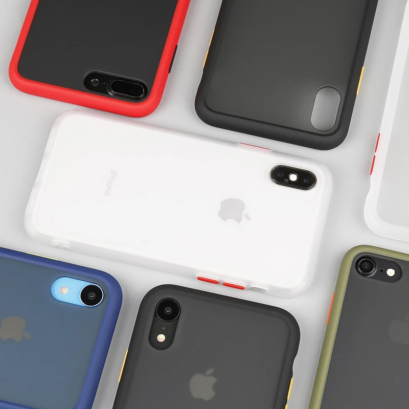 Противоударный чехол для iphone X XR XS Max 6 6s 7 8 7Plus простой жесткий защитный | Мобильные
