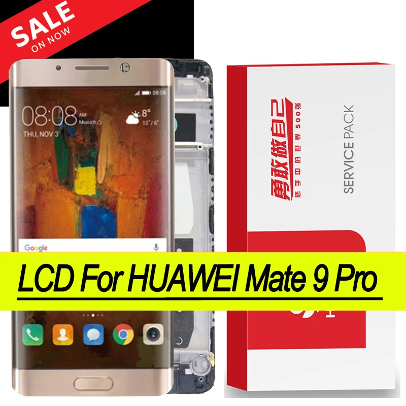 Дисплей с рамкой для Huawei Mate 9 Pro 100% дюйма сенсорный ЖК-экран дигитайзером в сборе