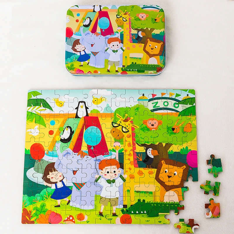 New 120 Pieces Wooden Puzzle Kids Toy 