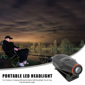 

100LM LED Durable Headlights with Cap Clip Battery Powered Portable Headlamps Torches for Outdoor Climbing Hiking Fishing