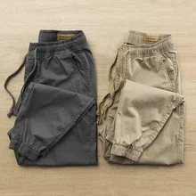 Pantalon slim décontracté pour homme, vêtement de travail, avec cordon de serrage, automne