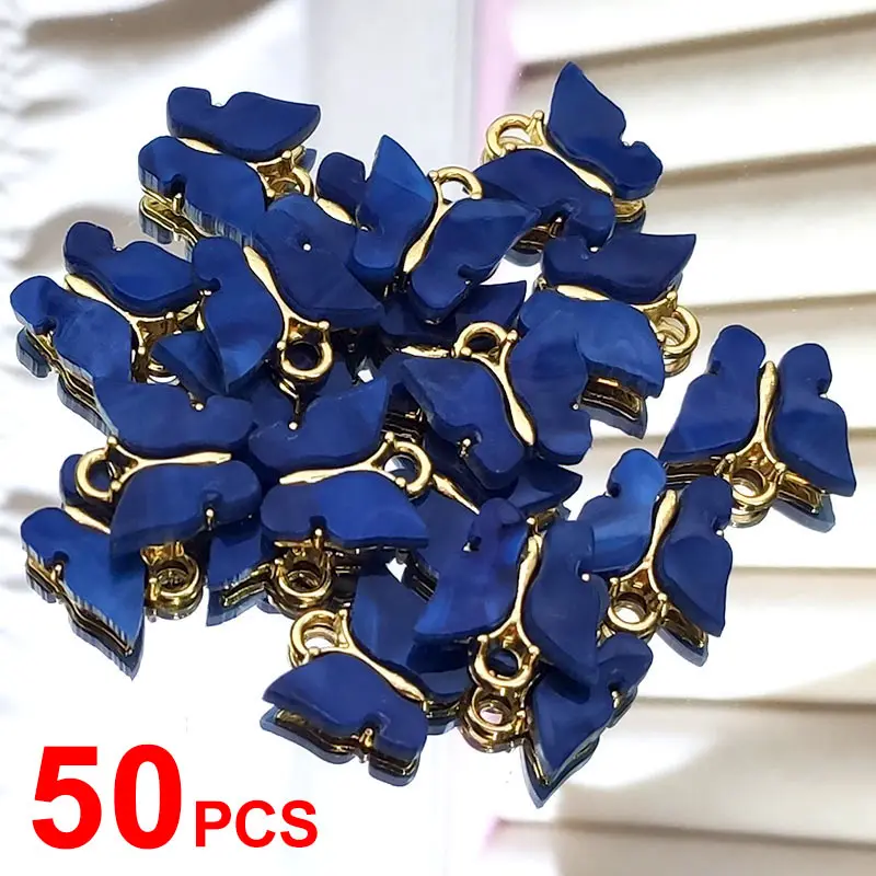 Flatfoosie 50Pcs/set Cute Butterfly Jewelry Accessories Fashion Multicolor for Making DIY Earring Necklace Wholesale | Украшения и