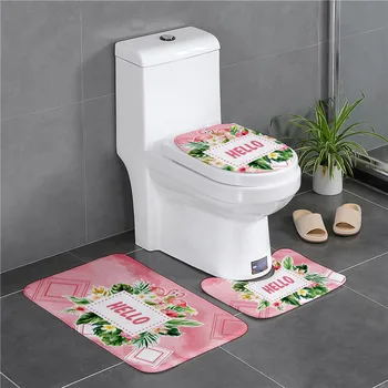 

3 Pieces of Toilet Rug / Set of Animal Pattern Decoration Household Items Non-slip Bathroom Bathroom Mask