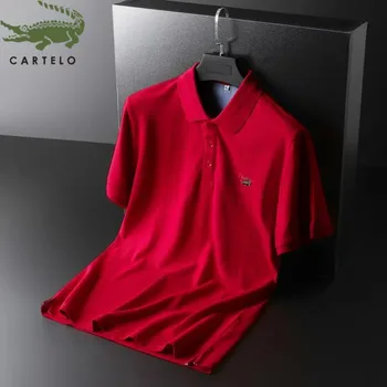 

CARTELO polo shirt men summer new fashion comfortable solid color sports casual lapel men's short sleeve polo shirt