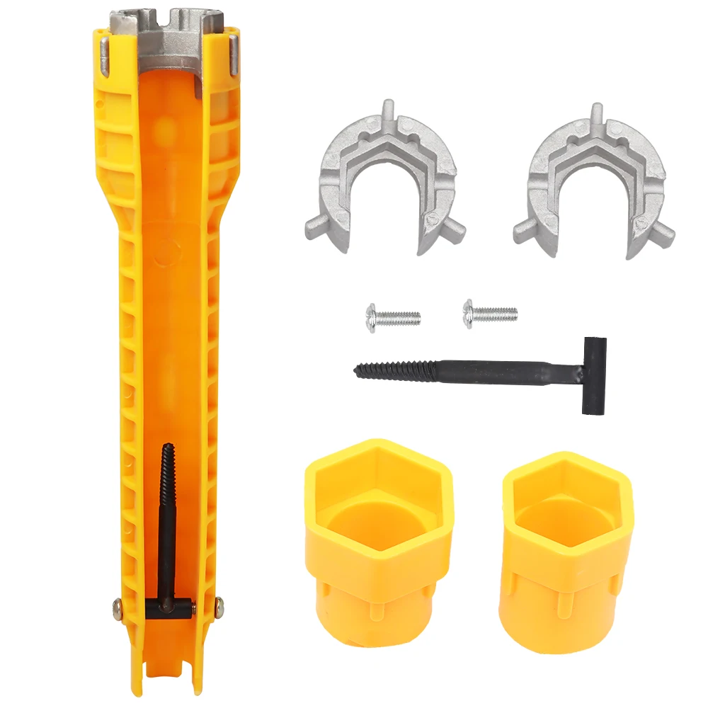 Onnfang 8 In 1 Flume Wrench Anti slip Kitchen Sink Key Repair Wrench
